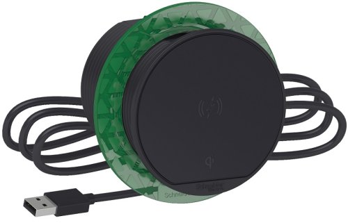 Настольный встраиваемый блок Schneider Electric Unica System+ с беспроводной зарядкой антрацит картинка